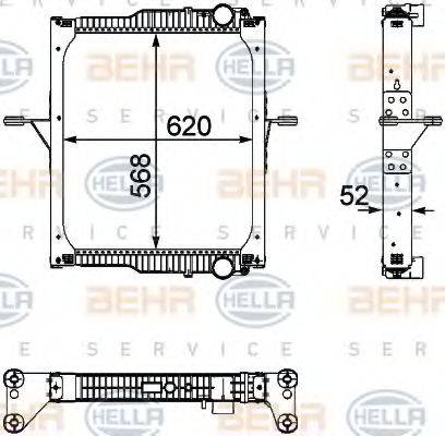 HELLA 8MK376733731 Радиатор, охлаждение двигателя