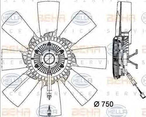 HELLA 8MV376734321 Вентилятор, охлаждение двигателя