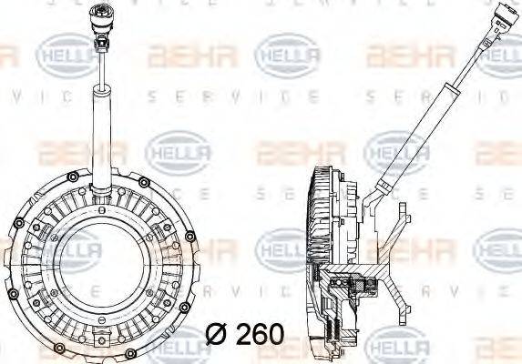 HELLA 8MV376734371 Сцепление, вентилятор радиатора