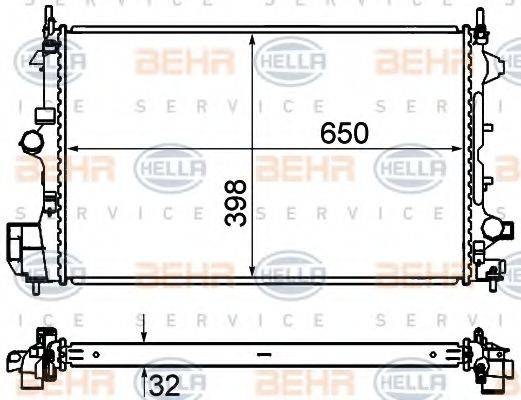 HELLA 8MK376735061 Радиатор, охлаждение двигателя