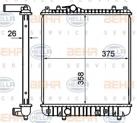 HELLA 8MK376735081 Радиатор, охлаждение двигателя