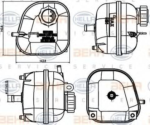 HELLA 8MA376737181 Компенсационный бак, охлаждающая жидкость