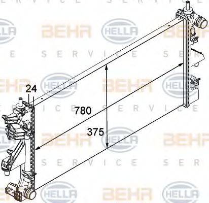 HELLA 8MK376745031 Радиатор, охлаждение двигателя