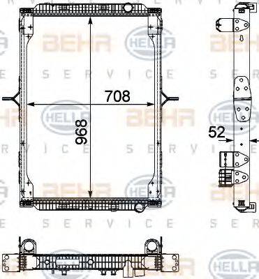 HELLA 8MK376745161 Радиатор, охлаждение двигателя