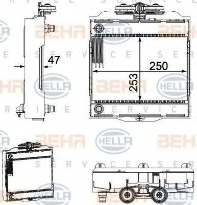 HELLA 8MK376746511 Радиатор, охлаждение двигателя