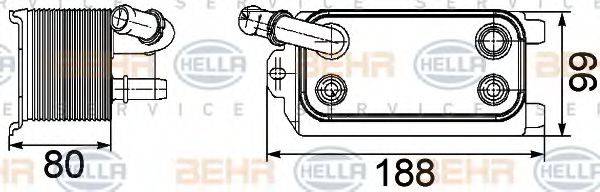 HELLA 8MO376747161 Масляный радиатор, автоматическая коробка передач