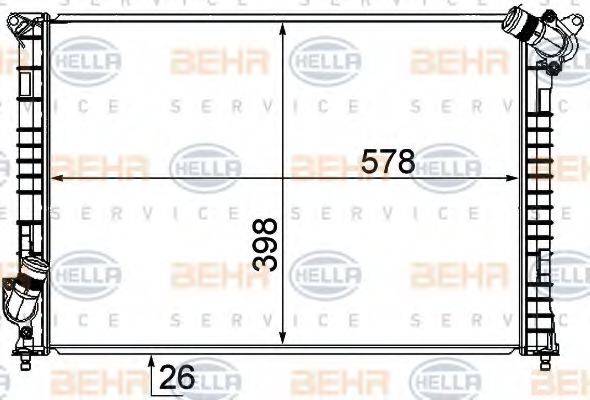 HELLA 8MK376749511 Радиатор, охлаждение двигателя