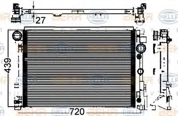 HELLA 8MK376749551 Радиатор, охлаждение двигателя