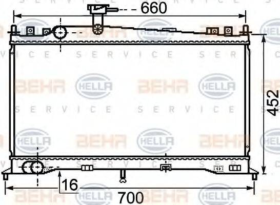 HELLA 8MK376750261 Радиатор, охлаждение двигателя