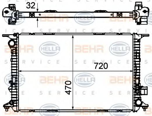 HELLA 8MK376750314 Радиатор, охлаждение двигателя