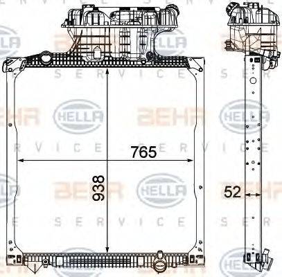 HELLA 8MK376750541 Радиатор, охлаждение двигателя