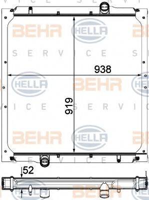 HELLA 8MK376750621 Радиатор, охлаждение двигателя