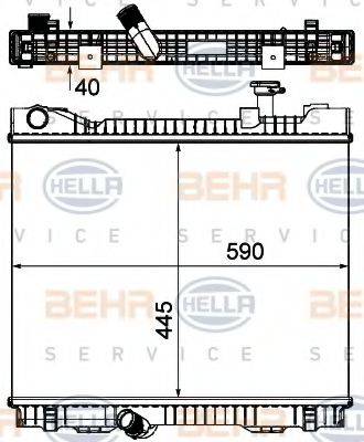 HELLA 8MK376751221 Радиатор, охлаждение двигателя