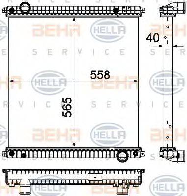 HELLA 8MK376751251 Радиатор, охлаждение двигателя