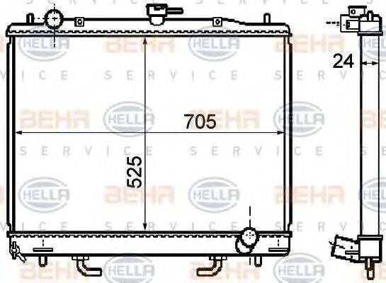 HELLA 8MK376753661 Радиатор, охлаждение двигателя