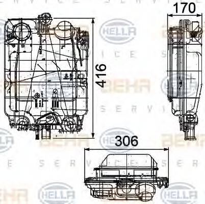 HELLA 8MA376753781 Компенсационный бак, охлаждающая жидкость