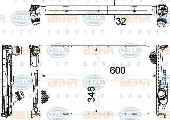 HELLA 8MK376754001 Радиатор, охлаждение двигателя