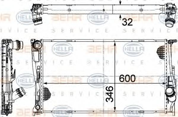 HELLA 8MK376754011 Радиатор, охлаждение двигателя