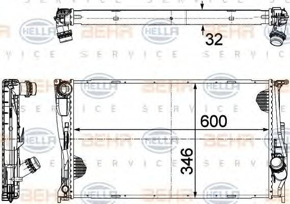 HELLA 8MK376754021 Радиатор, охлаждение двигателя