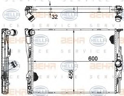 HELLA 8MK376754071 Радиатор, охлаждение двигателя