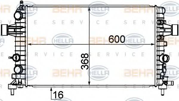 HELLA 8MK376754081 Радиатор, охлаждение двигателя