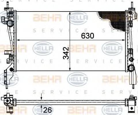 HELLA 8MK376754561 Радиатор, охлаждение двигателя