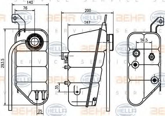 HELLA 8MA376755131 Компенсационный бак, охлаждающая жидкость