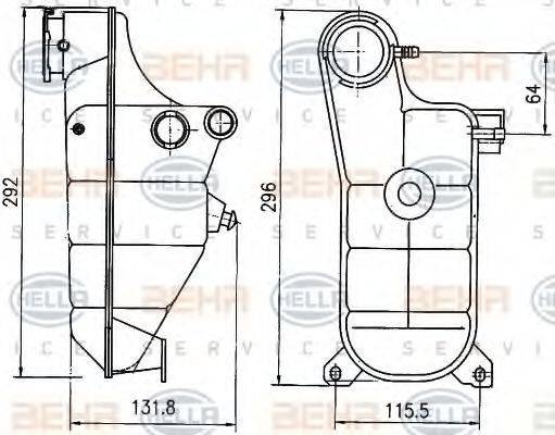 HELLA 8MA376755151 Компенсационный бак, охлаждающая жидкость