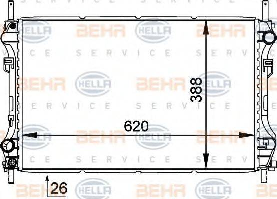 HELLA 8MK376755281 Радиатор, охлаждение двигателя