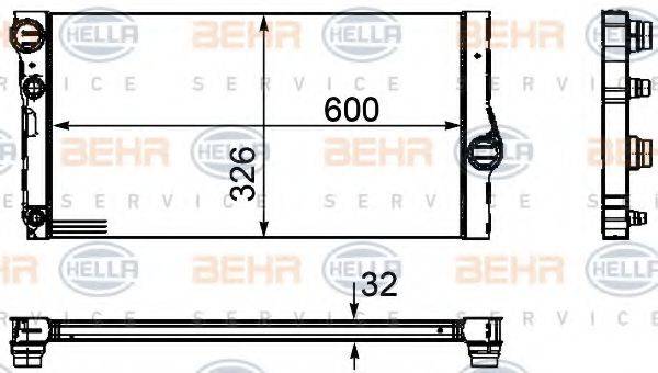 HELLA 8MK376755371 Радиатор, охлаждение двигателя