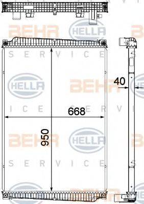 HELLA 8MK376755391 Радиатор, охлаждение двигателя