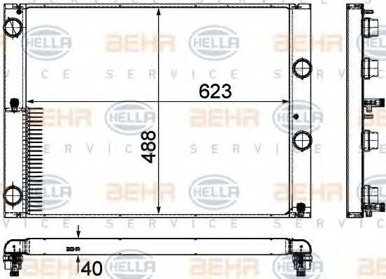 HELLA 8MK376755581 Радиатор, охлаждение двигателя