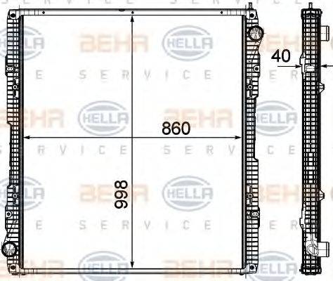 HELLA 8MK376756161 Радиатор, охлаждение двигателя