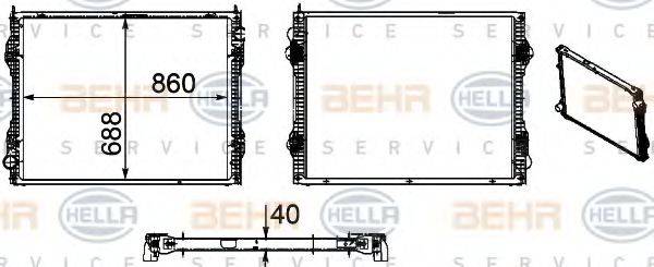 HELLA 8MK376756171 Радиатор, охлаждение двигателя