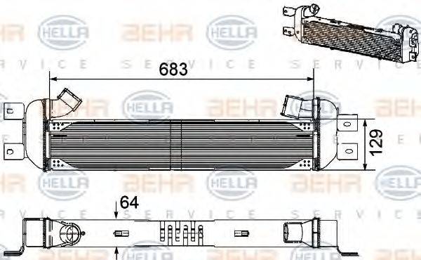 HELLA 8ML376756211 Радиатор, рециркуляция ОГ