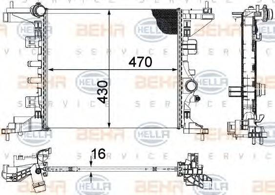 HELLA 8MK376756441 Радиатор, охлаждение двигателя