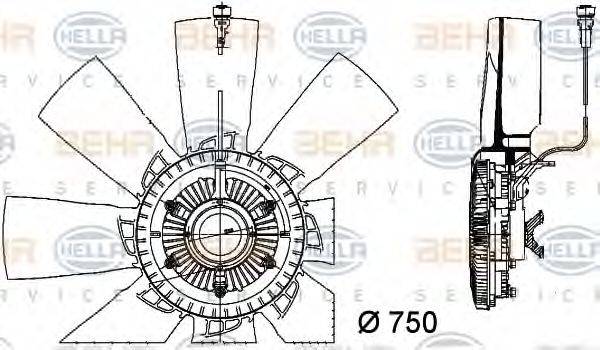 HELLA 8MV376757131 Вентилятор, охлаждение двигателя