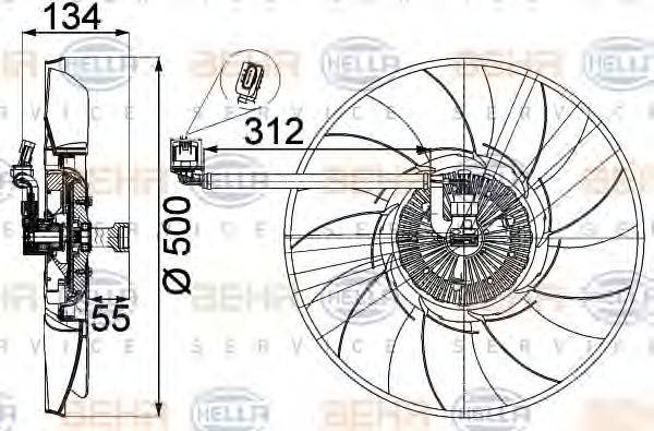 HELLA 8MV376757301 Вентилятор, охлаждение двигателя