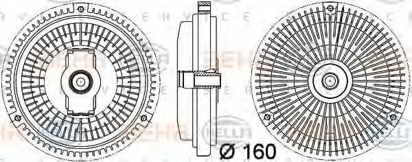 HELLA 8MV376757341 Сцепление, вентилятор радиатора