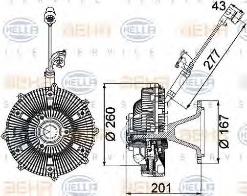 HELLA 8MV376757461 Сцепление, вентилятор радиатора