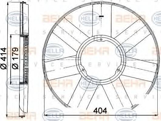 HELLA 8MV376757481 Крыльчатка вентилятора, охлаждение двигателя