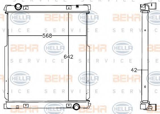 HELLA 8MK376758001 Радиатор, охлаждение двигателя
