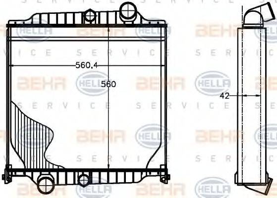 HELLA 8MK376758081 Радиатор, охлаждение двигателя