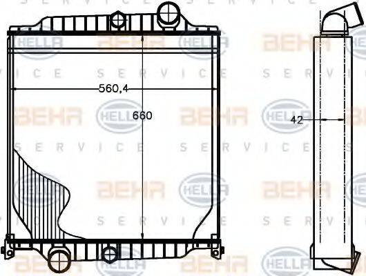 HELLA 8MK376758091 Радиатор, охлаждение двигателя