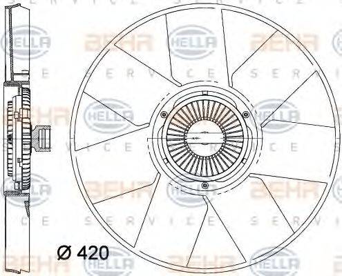 HELLA 8MV376758261 Вентилятор, охлаждение двигателя