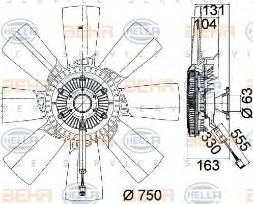 HELLA 8MV376758281 Вентилятор, охлаждение двигателя