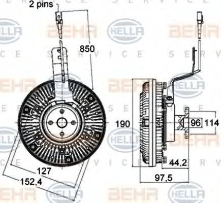 HELLA 8MV376758491 Сцепление, вентилятор радиатора