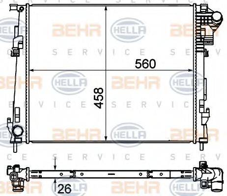 HELLA 8MK376759001 Радиатор, охлаждение двигателя