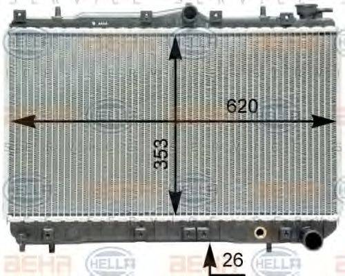 HELLA 8MK376762141 Радиатор, охлаждение двигателя