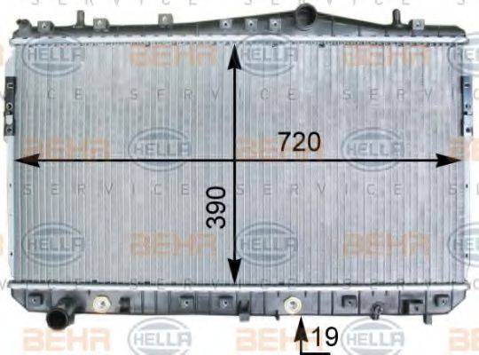 HELLA 8MK376762681 Радиатор, охлаждение двигателя